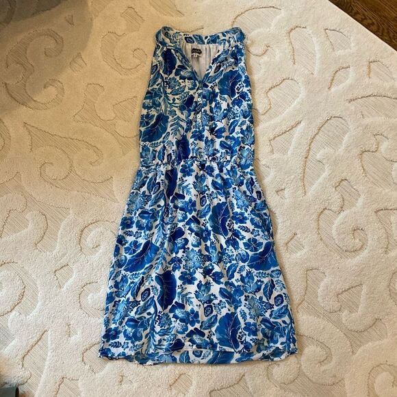 Mudpie Blue and White Paisley Floral Tank Top Dress - Picture 2 of 4